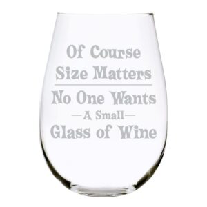 of course size matters. large 17 oz. funny stemless wine glass (stemless)