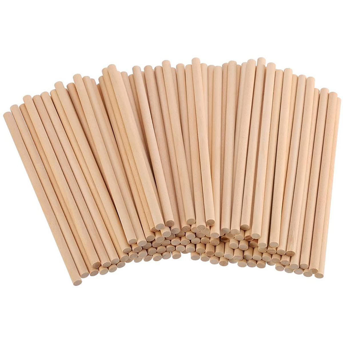 100 Pcs 6 Inch Round Wooden Sticks Wooden Dowels Rods Unfinished Dowel Small Round Wooden Sticks Wooden Dowel Rods for DIY Crafts Home Decor