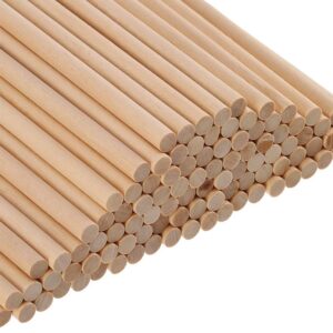 100 Pcs 6 Inch Round Wooden Sticks Wooden Dowels Rods Unfinished Dowel Small Round Wooden Sticks Wooden Dowel Rods for DIY Crafts Home Decor