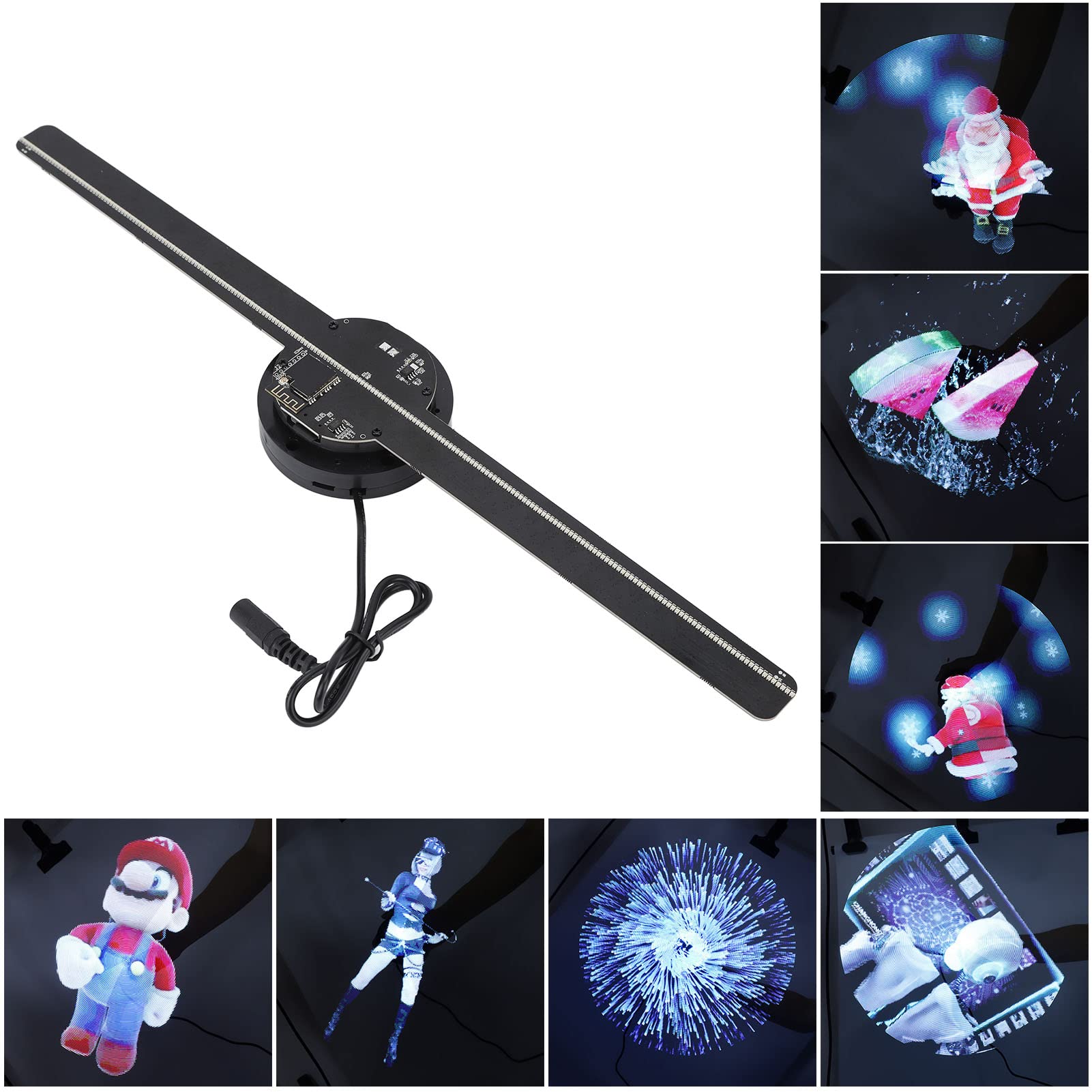 3D Hologram Fan, 42cm High Resolution 3D Advertising Player, 224 HD LED Beads Support WiFi/APP Built in 16GB TF Card, Naked Eye 3D display for Commercial, Shop, Holiday, Party(#1)
