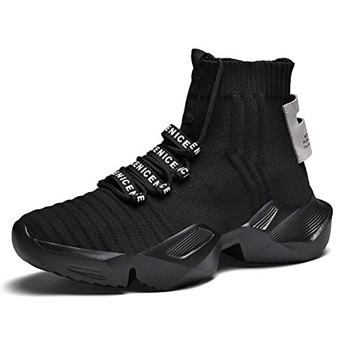 GSIGUL Mens Sneakers Running Shoes Athletic Walking Casual Shoes Tennis Footwear High Top Sneakers for Men Black Size 9