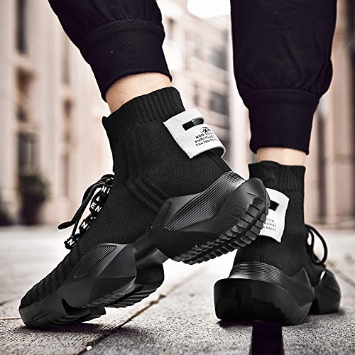 GSIGUL Mens Sneakers Running Shoes Athletic Walking Casual Shoes Tennis Footwear High Top Sneakers for Men Black Size 9