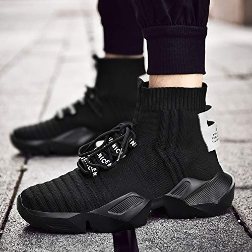 GSIGUL Mens Sneakers Running Shoes Athletic Walking Casual Shoes Tennis Footwear High Top Sneakers for Men Black Size 9