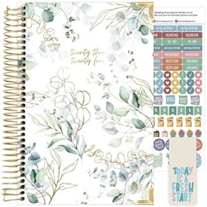 hardcover bloom daily planners 2023-2024 academic year day planner (july 2023 - july 2024) - passion/goal organizer - monthly & weekly inspirational agenda book - 5.5" x 8.25" - floral gouache
