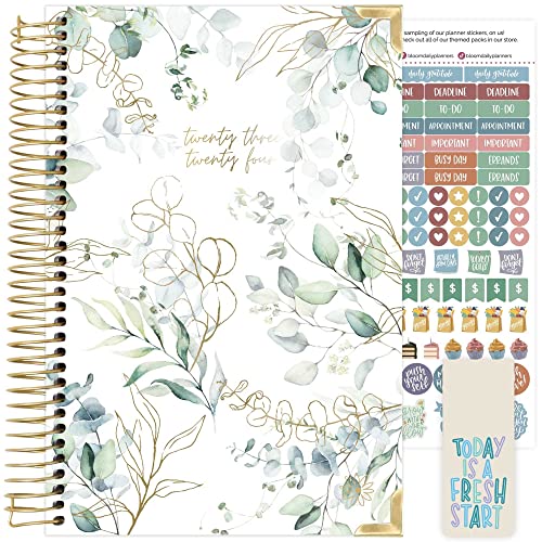 HARDCOVER bloom daily planners 2023-2024 Academic Year Day Planner (July 2023 - July 2024) - Passion/Goal Organizer - Monthly & Weekly Inspirational Agenda Book - 5.5" x 8.25" - Floral Gouache