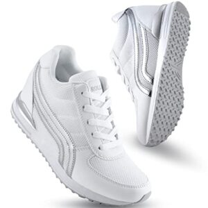 rollstep white wedges sneakers for women hidden heel platform walking shoes ladies white size 8.5