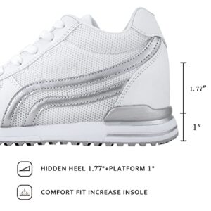 Rollstep White Wedges Sneakers for Women Hidden Heel Platform Walking Shoes Ladies White Size 8.5