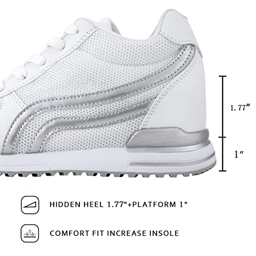 Rollstep White Wedges Sneakers for Women Hidden Heel Platform Walking Shoes Ladies White Size 8.5