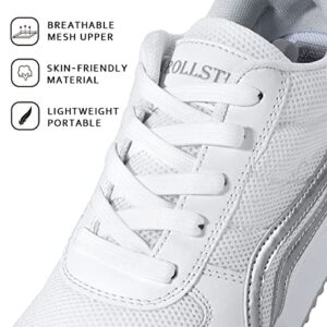 Rollstep White Wedges Sneakers for Women Hidden Heel Platform Walking Shoes Ladies White Size 8.5