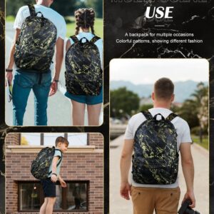 Tpeohan Black Backpacks for School Teen Boys Backpacks for Elementary Book Bags Marble