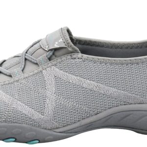 Skechers Women's Breathe Easy-A Look Sneaker, Grey/Aqua 8 W