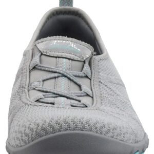 Skechers Women's Breathe Easy-A Look Sneaker, Grey/Aqua 8 W