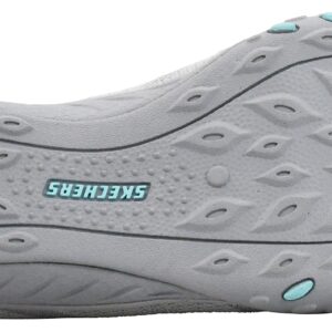 Skechers Women's Breathe Easy-A Look Sneaker, Grey/Aqua 8 W