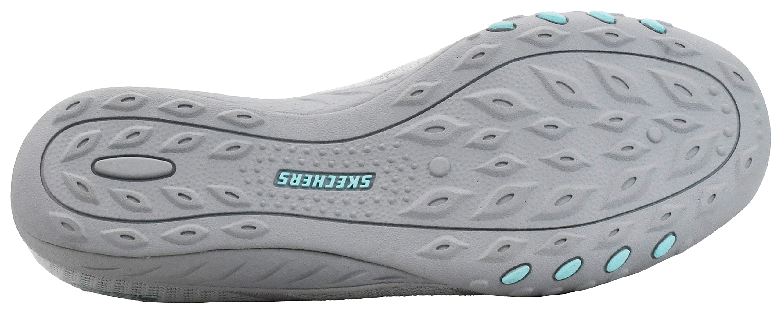 Skechers Women's Breathe Easy-A Look Sneaker, Grey/Aqua 8 W