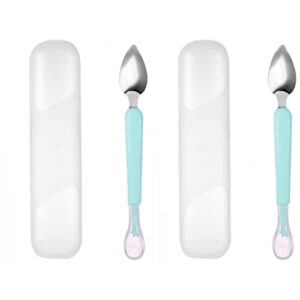 toddmomy 2 sets grapefruit first feeding spoon grapefruit spoons serrated training spoon spoons feeding spoon