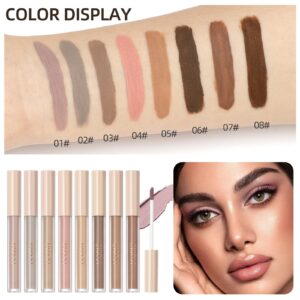 BestLand 8 Colors Liquid Matte Eyeshadow Set Nude Black Smokey Eyeshadow Cream Eyeshadow Primer Waterproof Quick Drying Eye Brightener Highlighter Blusher Eye Shadow Makeup