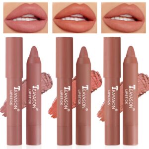 bingbrush 3 colors smooth matte lipstick pack set, moisture longwear color stick ultimate lip crayon for makeup collection -lipstick with a matte finish waterproof velvet lipgloss lip stain