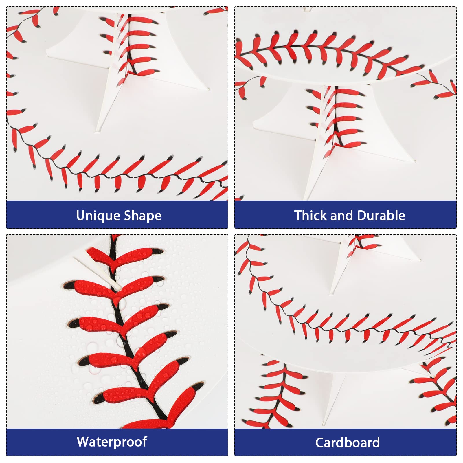 Baseball Birthday Cupcake Stand with 24pcs Cupcake Toppers for Sports Ball Theme Party Decorations 3 Tire Baseball Birthday Cupcake Dessert Holder for Baseball Baby Shower Party Decor Supplies