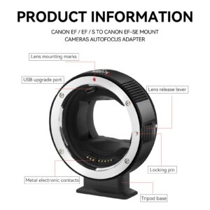7artisans EF-SE Lens Adapter Auto-Focus Lens Speedbooster Converter Ring Compatible for Canon EF/EF-SE Lens and Sony E-Mount Camera for Sony A6400, A7M3, A7M4, ZVE10