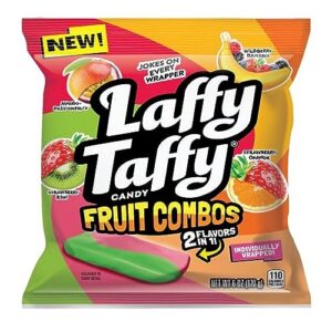 laffy taffy candy, fruit combos, individually wrapped mini bars, 6 ounce