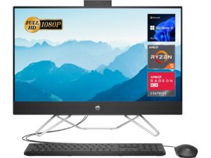 hp 2022 newest all-in-one desktop computer, 27'' full hd display, amd ryzen 5 5500u processor, 16gb ram, 1tb ssd, wi-fi, hdmi, webcam, bluetooth, windows 11 home, black