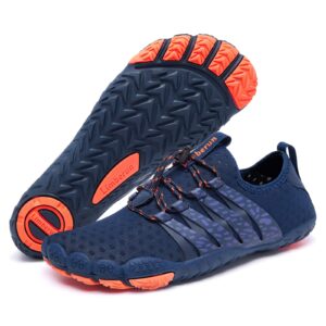 limberun water shoes barefoot shoes for men women minimalist water trail running shoe hiking climbing gym zero drop outdoor wide toe box blue/orange 11 m / 12 w