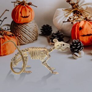 Medou Halloween Rat Skeletons,Rat Skeleton for Halloween Decorations, Weather Resistant Yard Decorations w Bendable Tails and Movable Jaws,Great Prop for Party Decor (Rat)