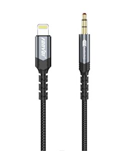 fonvoi aux cord for iphone 【4 feet,mfi certified】 lighting to 3.5mm aux cord for car,compatible with iphone 14/13/12/11/xr/ipad/ipod to car stereo/speaker/headphone