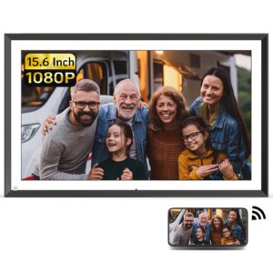 nexfoto 15.6 inch fhd 64gb extra large digital picture frame with remote control, wifi electronic digital photo frame 1920x1080 ips touch screen easy to share photo video via app, gift for mother