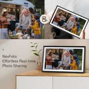 Nexfoto 15.6 Inch FHD 64GB Extra Large Digital Picture Frame with Remote Control, WiFi Electronic Digital Photo Frame 1920x1080 IPS Touch Screen Easy to Share Photo Video via App, Gift for Mother