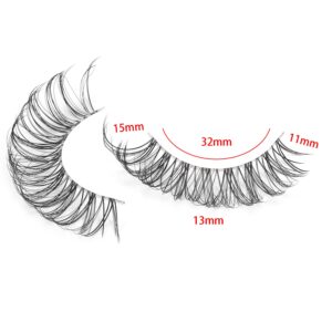 DSLONG Cat Eye Lashes Looks Like Eyelash Extensions, Russian Strip Clear Band Natural Look Wispy Lashes, D Curl Fluffy Volume Cross Multi layered Invisible Band Eyelashes (02B)