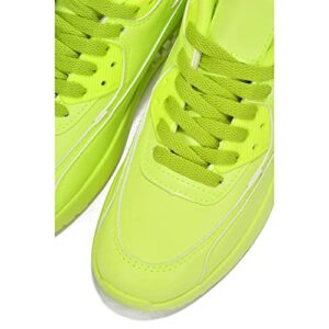 Cape Robbin Skywalker Sneakers for Women, Wedge Fashion Sneaker Shoes for Women with Chunky Block Heels,Lime,9