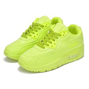 Cape Robbin Skywalker Sneakers for Women, Wedge Fashion Sneaker Shoes for Women with Chunky Block Heels,Lime,9