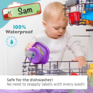 Sprout Stickers Baby Bottle Labels for Kids and Babies - 96 Daycare Labels - Kids Waterproof Labels - Self Laminating, Easy to Use - Daycare Supplies - Name Labels for Kids - for School, Reusable