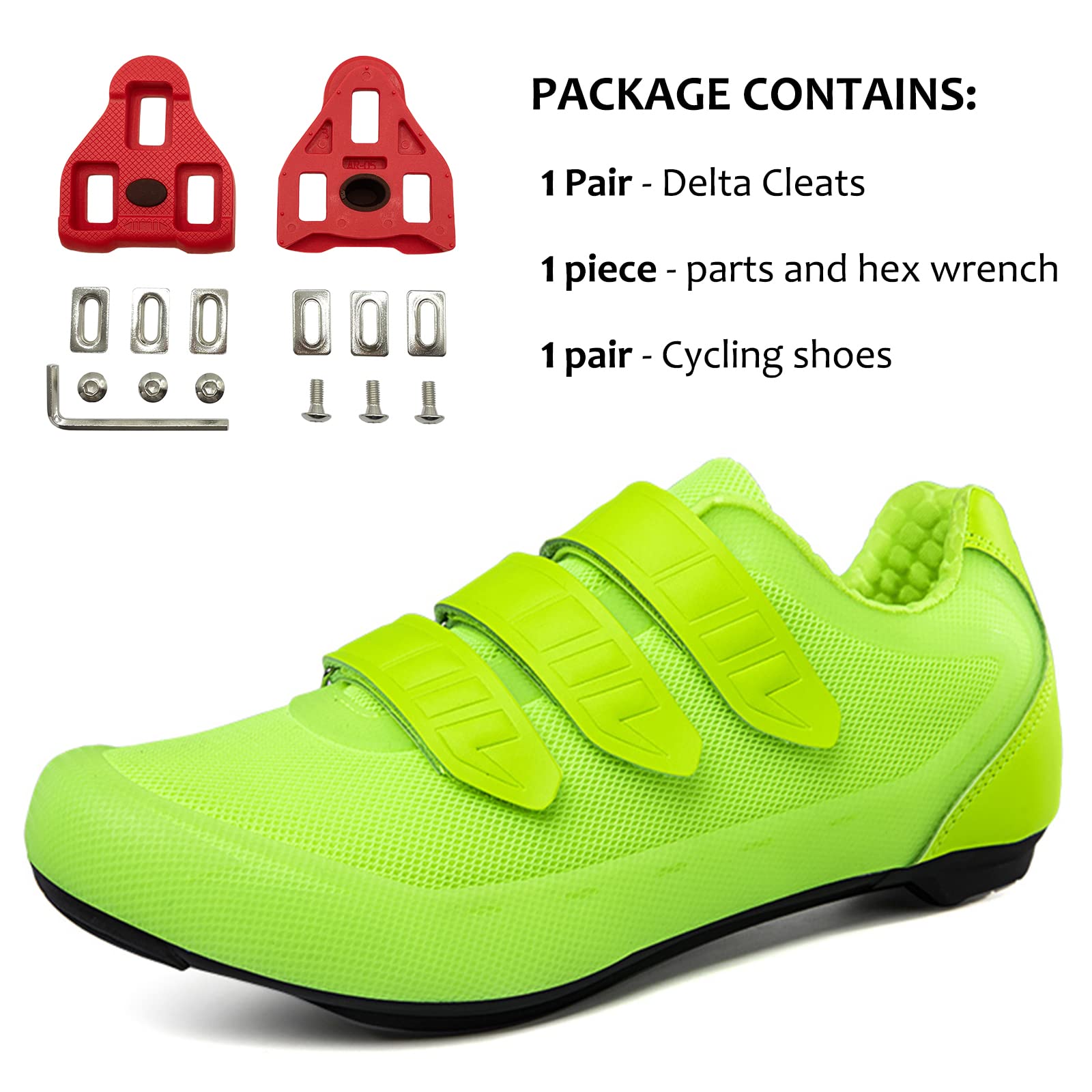 Mens Womens Indoor Cycling Shoes Compatible with Peloton Bike Shoes Cycling Shoes with Delta Cleats Clip Outdoor Pedal SPD Road Bike Shoes,Green