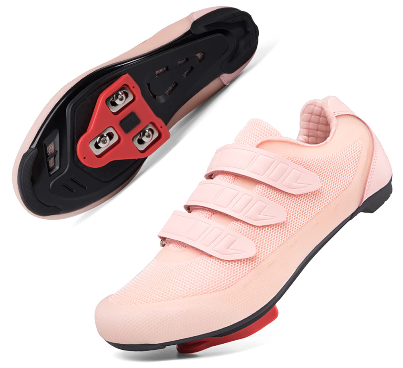 Mens Womens Indoor Cycling Shoes Compatible with Peloton Bike Shoes Cycling Shoes with Delta Cleats Clip Outdoor Pedal SPD Road Bike Shoes,Pink