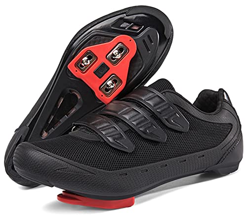 Mens Womens Indoor Cycling Shoes Compatible with Peloton Bike Shoes Cycling Shoes with Delta Cleats Clip Outdoor Pedal SPD Road Bike Shoes,Black