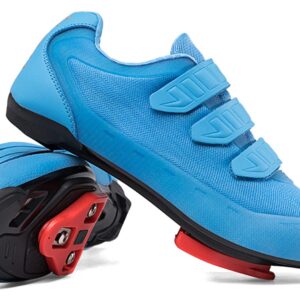 Mens Womens Indoor Cycling Shoes Compatible with Peloton Bike Shoes Cycling Shoes with Delta Cleats Clip Outdoor Pedal SPD Road Bike Shoes,Blue