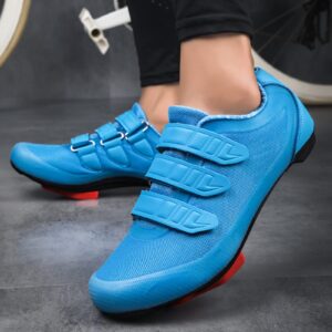 Mens Womens Indoor Cycling Shoes Compatible with Peloton Bike Shoes Cycling Shoes with Delta Cleats Clip Outdoor Pedal SPD Road Bike Shoes,Blue