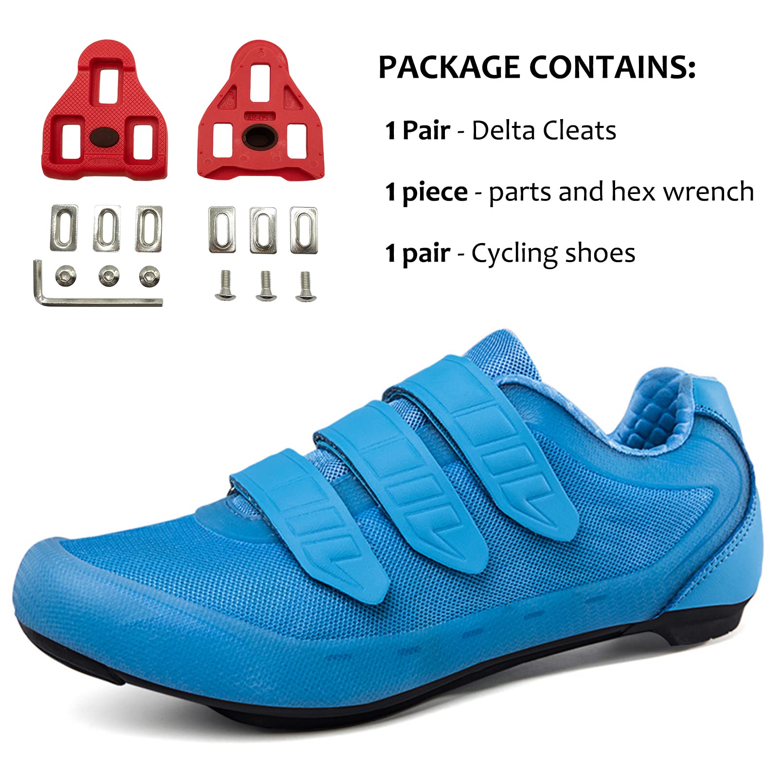 Mens Womens Indoor Cycling Shoes Compatible with Peloton Bike Shoes Cycling Shoes with Delta Cleats Clip Outdoor Pedal SPD Road Bike Shoes,Blue