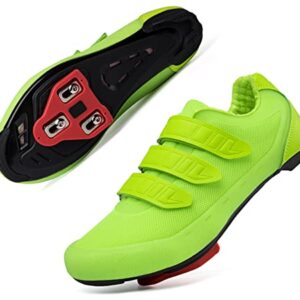 Mens Womens Indoor Cycling Shoes Compatible with Peloton Bike Shoes Cycling Shoes with Delta Cleats Clip Outdoor Pedal SPD Road Bike Shoes,Green