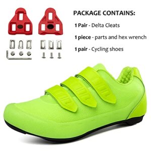 Mens Womens Indoor Cycling Shoes Compatible with Peloton Bike Shoes Cycling Shoes,Green