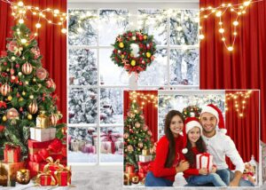 chaiya 7x5ft winter snow christmas trees backdrop for photography and family party - new year celebration background