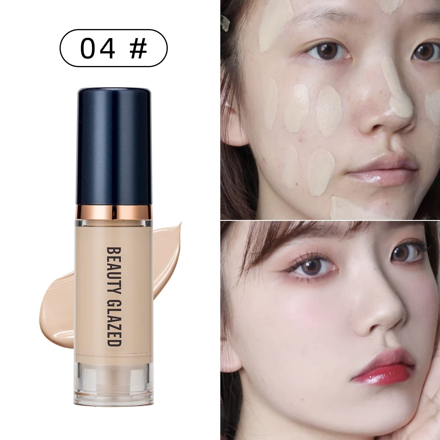 MYUANGO Foundation Makeup Base de maquillaje alta cobertura Liquid Foundation Makeup Full Coverage Foundation Corrector Maquillaje (04)