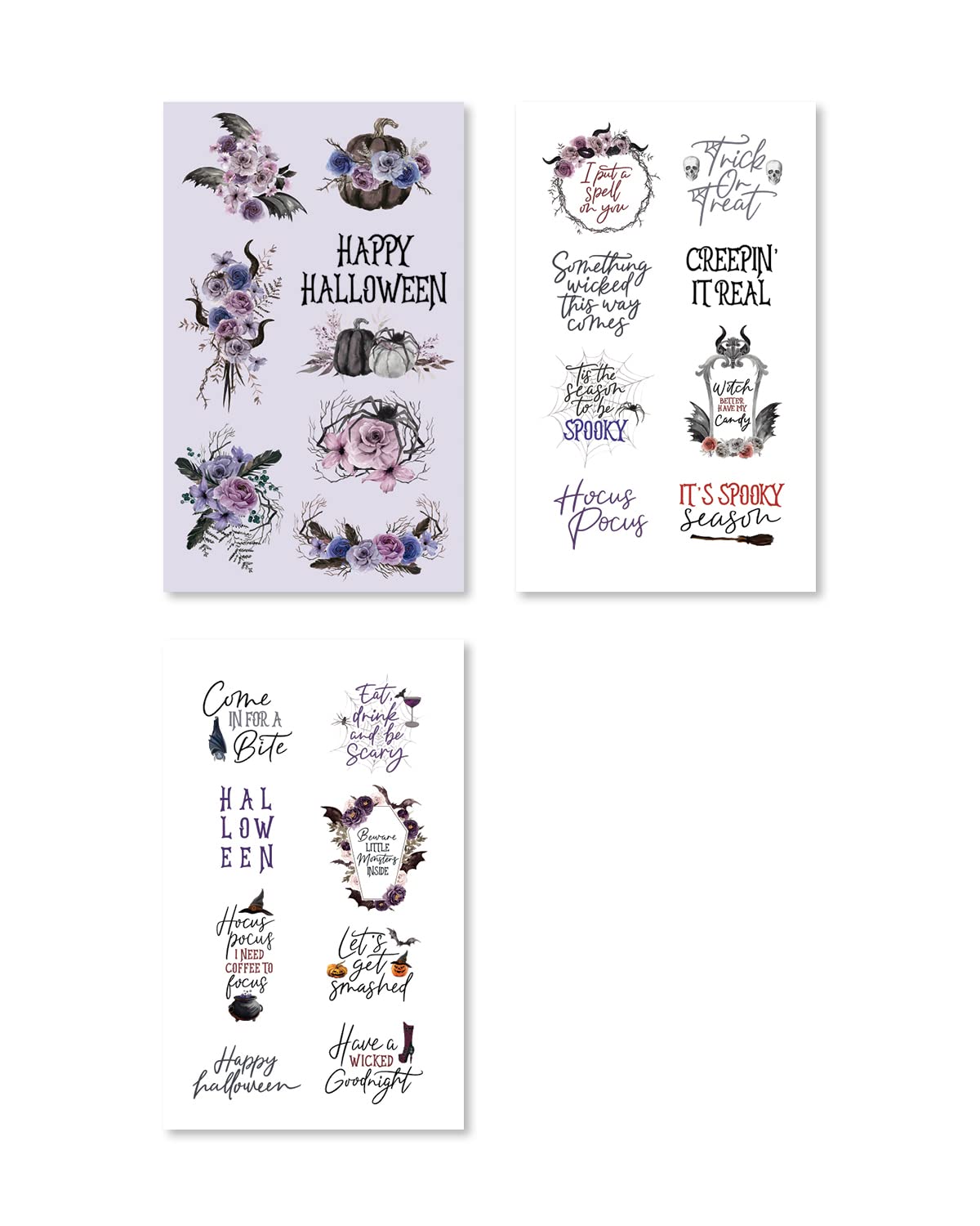 Rongrong Halloween Theme Sticker Book for Planners, Calendars, Journals and Projects – Premium Quality Hand Drawn Perfect for Adding Hocus Pocus to your schedule – Scrapbook Accessories – 24 Sheets