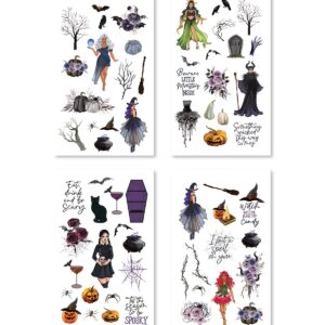 Rongrong Halloween Theme Sticker Book for Planners, Calendars, Journals and Projects – Premium Quality Hand Drawn Perfect for Adding Hocus Pocus to your schedule – Scrapbook Accessories – 24 Sheets