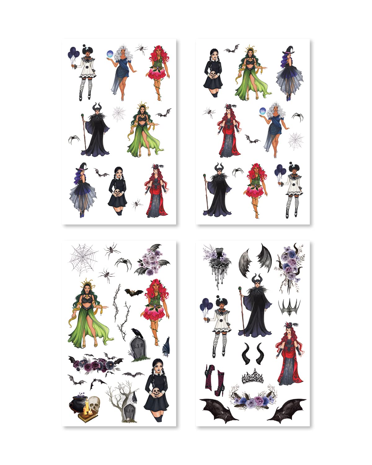 Rongrong Halloween Theme Sticker Book for Planners, Calendars, Journals and Projects – Premium Quality Hand Drawn Perfect for Adding Hocus Pocus to your schedule – Scrapbook Accessories – 24 Sheets