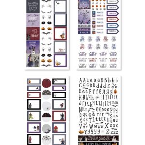 Rongrong Halloween Theme Sticker Book for Planners, Calendars, Journals and Projects – Premium Quality Hand Drawn Perfect for Adding Hocus Pocus to your schedule – Scrapbook Accessories – 24 Sheets