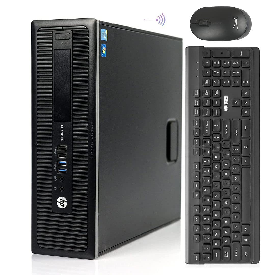 HP Elitedesk 800 G1 SFF Desktop PC,Refurbished Desktop i7,Win 10 Business Computers,32GB RAM,2TB SSD,DVD,DP,HDMI,WiFi,BT,VGA,USB,Wireless Keyboard and Mouse + TJJ Mouse PAD (Renewed)