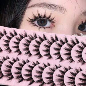augenl 10pairs false eyelashes cute japanese style makeup thick eye lash extension,cosplay anime makeup eyelashes reusable lashes manga eye makeup tools (h03)